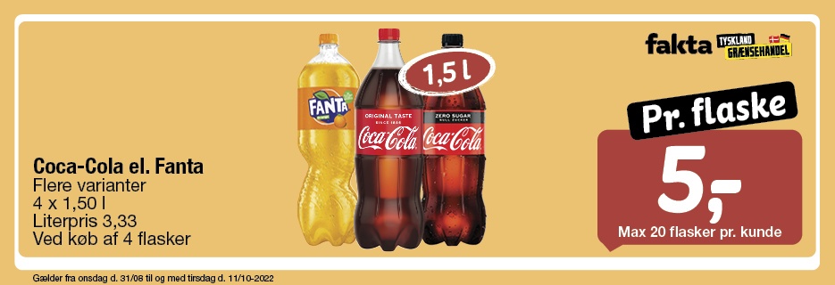 Coca-Cola, Fanta el. Coca-Cola Zero 1,5 liter