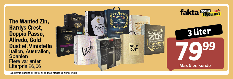 The Wanted Zin, Hardys Crest, Doppio Passo, Alfredo, Gold Dust el. Vinistella