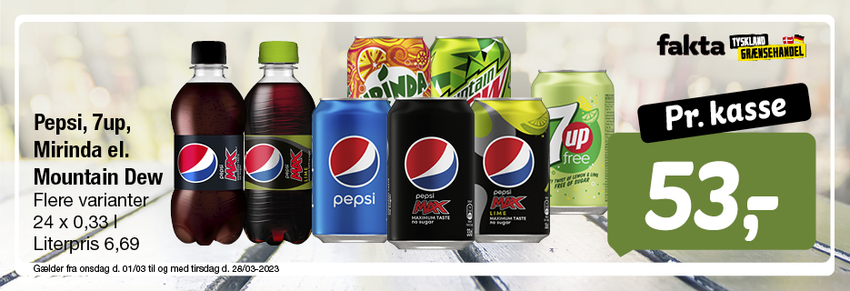 Pepsi Max, Pepsi, Mirinda, 7up