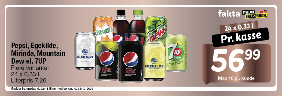Pepsi Max, Pepsi, Mirinda, 7up