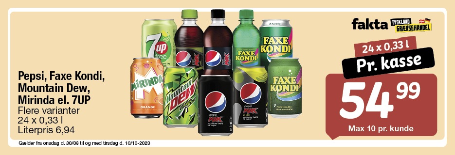 Pepsi Max, Pepsi, Mirinda, 7up