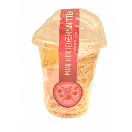 Mini Hindbærsnitte m. hvif glasur 160g