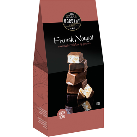 Nordthy Fransk Nougat med peanuts og chokolade 120g