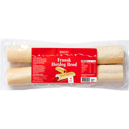 Nordthy Fransk Hotdog Brød 4 stk. 240g