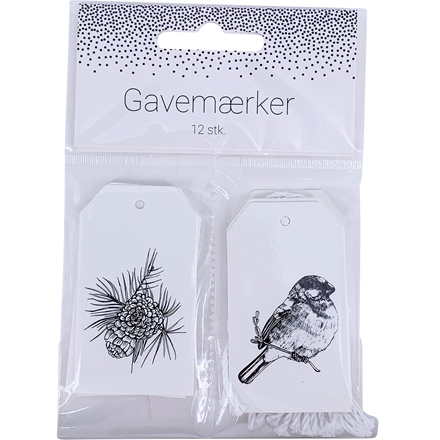 Gavemærker Manilla 7x4cm 12stk. 4ass