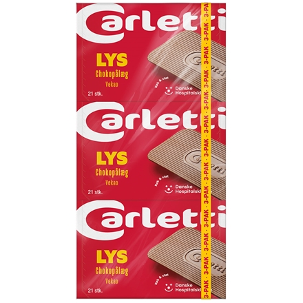 Carletti Chokopålæg Lys 3-pak 220,5 g