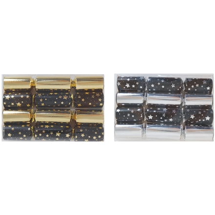 Knallerter 11 cm 6 stk. Stjerner Guld/Sølv