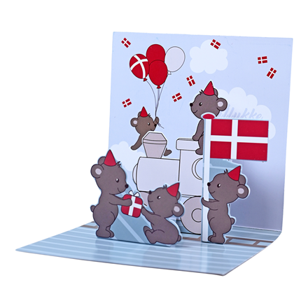 Pop-up kort Cirkus Hvid