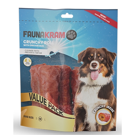Faunakram Crunchy Roll Chicken Mud M 250 g