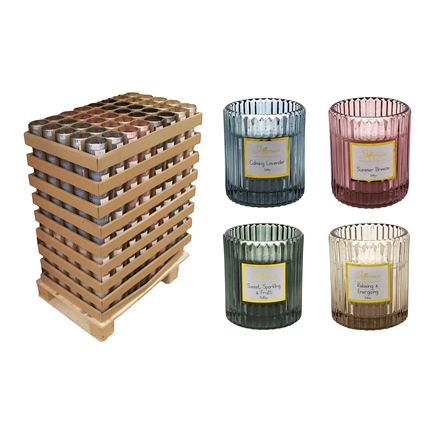 Duftlys i Riflet Glas