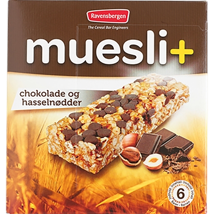 Ravensbergen Müslibars choko/nødder 126gr