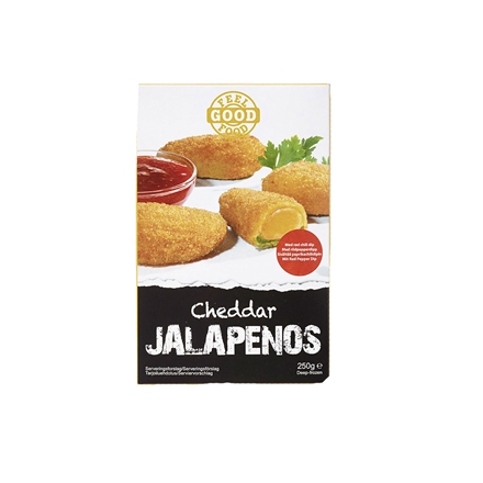 Cheddar Jalapenos m/dip 250 g