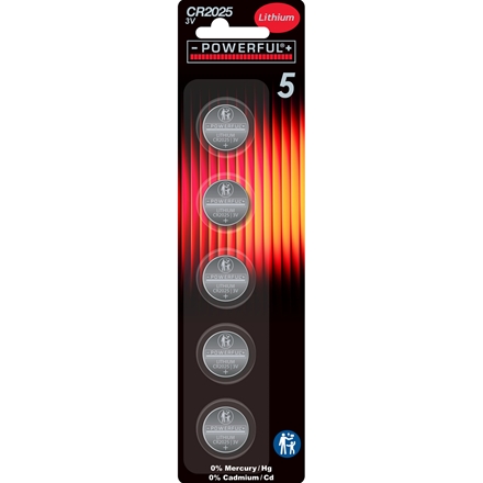 Batteri Knapcelle CR2025 5 stk