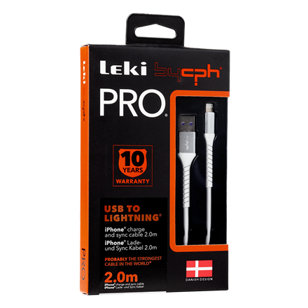 Leki bycph PRO Cable - USB to Lightning 2.0 m