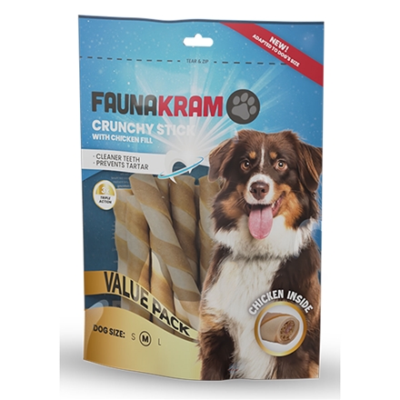 Faunakram Crunchy Dental Stick Chicken Fill M 250 g