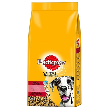 Pedigree oksekød/ris 15kg                         