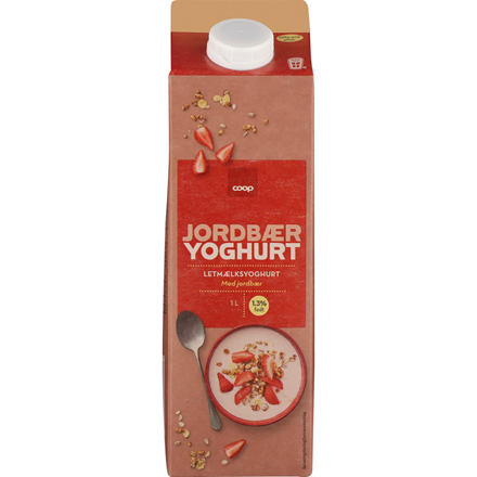 Coop Jordbær Yoghurt 1,0 l