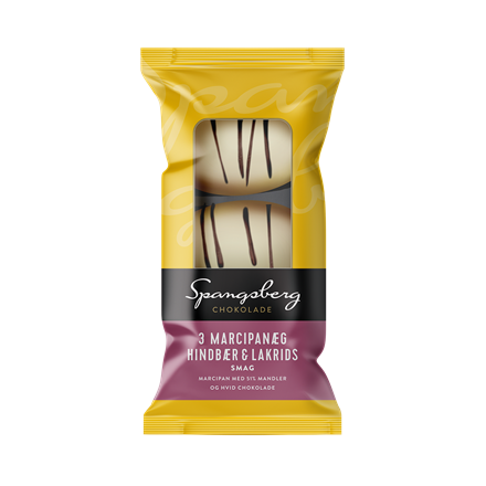 Spangsberg Marcipanæg med Hindbær/Lakrids 3pak 75 g