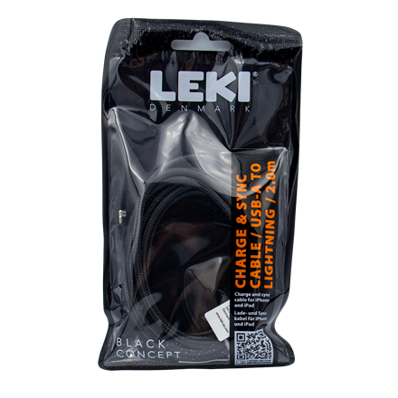 Leki Denmark Braided Black CableUSB-A to Lightning 2.0 M