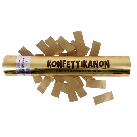 Konfettikanon 30 x 5 cm guld