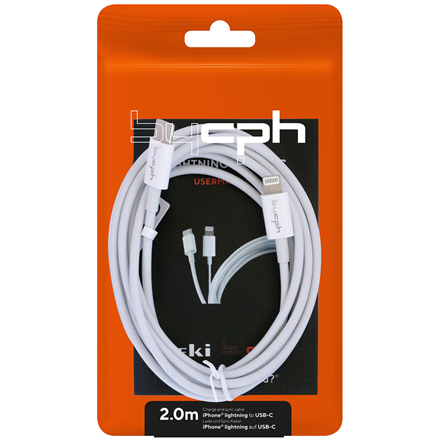 Leki bycph Cable USB-C to Lightning 2 m Kabel