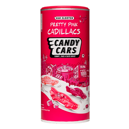 Van Slooten Pretty Pink Cadillacs Candy Cars 320 g
