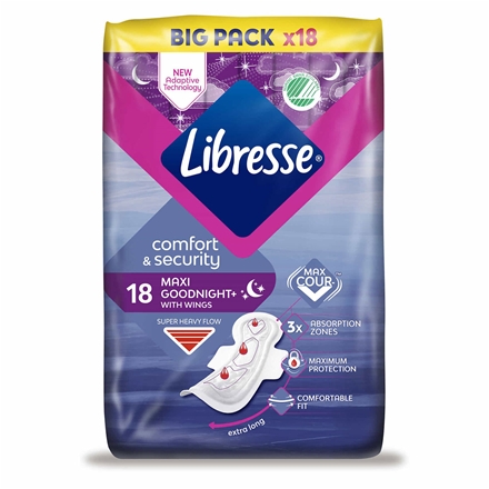 Libresse Maxi Night Wing Big Pack 18 stk