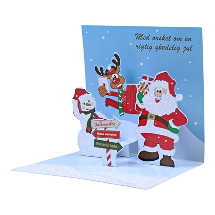 Pop-up kort Funny med hvid glitter