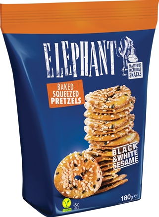 Elephant Pretzels Black & White Sesame 180 g