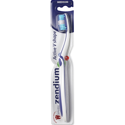 Zendium Active V Shape Tandbørste Medium