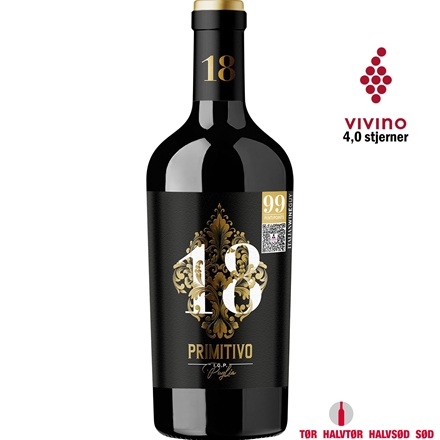 Diciotto 18 Gradi Primitivo 0,75 l