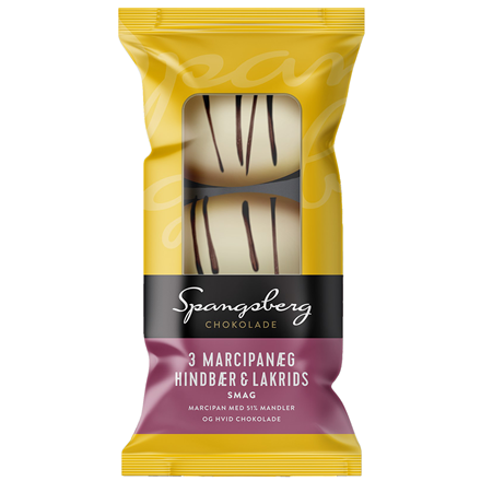 Spangsberg Marcipanæg med Hindbær/Lakrids 3pak 75 g