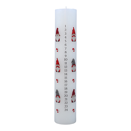 Kalenderlys Santa Petit Hvid 25cm