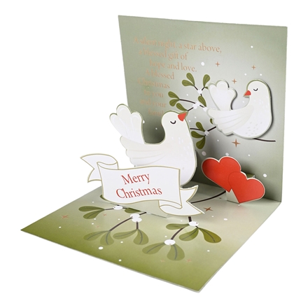 Pop-up kort Glitter Guld