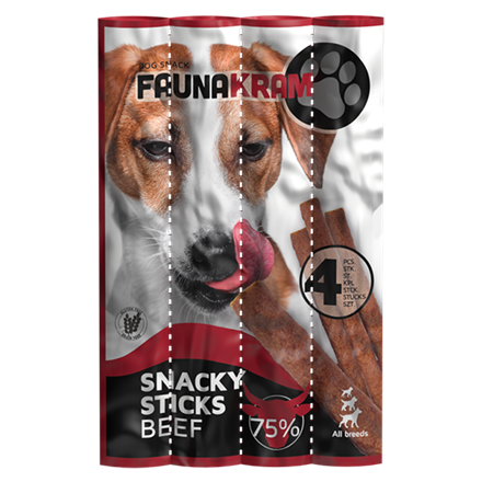 Faunakram Dog Snack Sticks Beef 4 x 12 g
