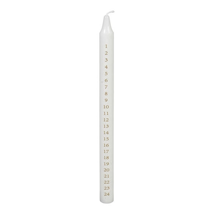Kalenderlys Hvid 25 cm