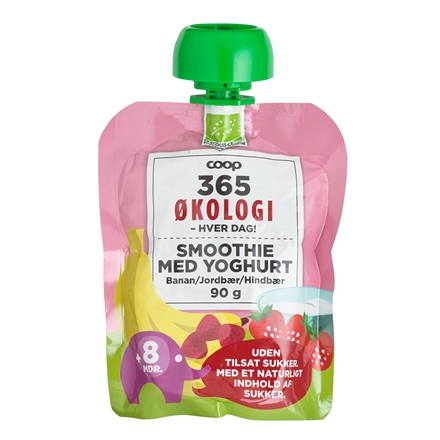 365 Økologi Smoothie Jordbær/Banan/Hindbær 90 g