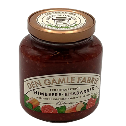 Den Gamle Fabrik Hindbær/Rabarber 380 g