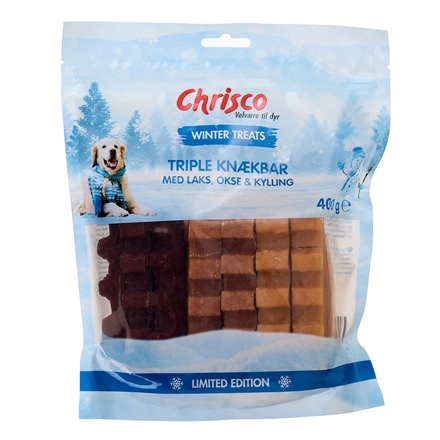 Chrisco - Triple Knækbar laks, okse & kylling 400 g
