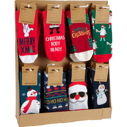 Julestrømper XMAS Herre 8 ass.
