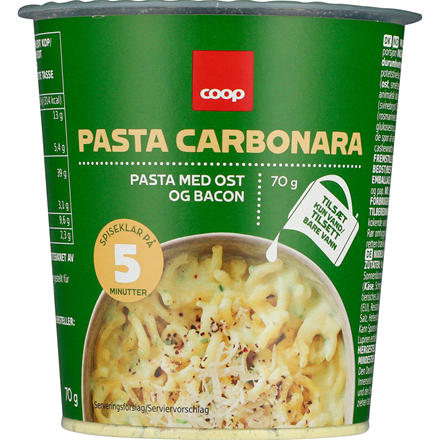 Coop Snackcup Pasta Carabonara 70 g