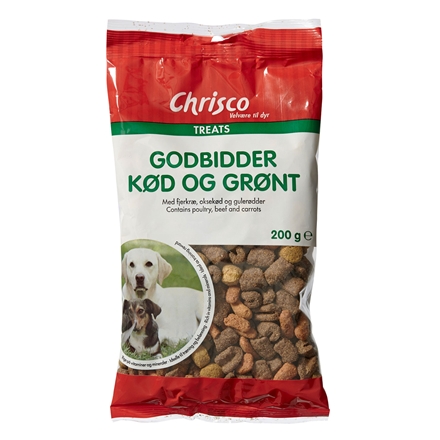 Chrisco - Godbidder m. kød & grønt 200g