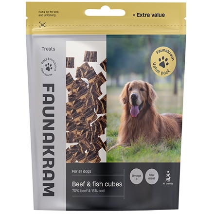 Faunakram Value Pack Beef & Fish Cubes 500g 