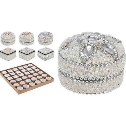 Æske m. Sten & Perler Sølv