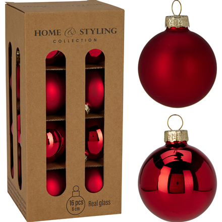 Julekugler Rød 16-pak