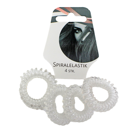 Hårelastikker Sprial Klar 4pk