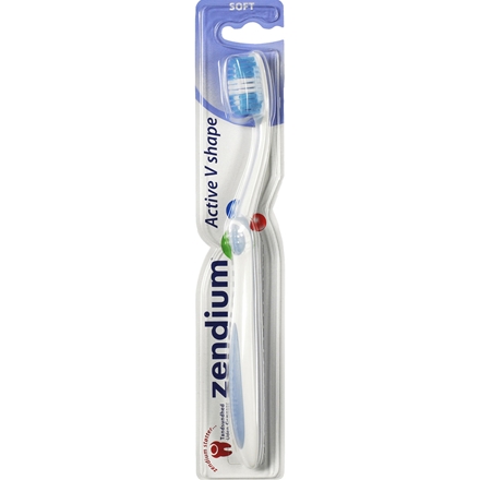 Zendium Active V Shape Tandbørste Soft