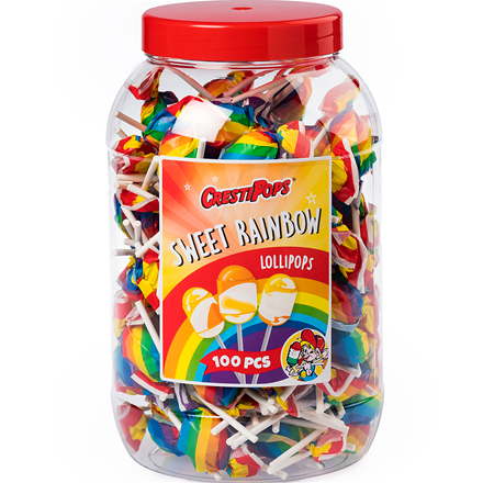 Crest Sweet Rainbow Lollipop 100 stk 1 kg.