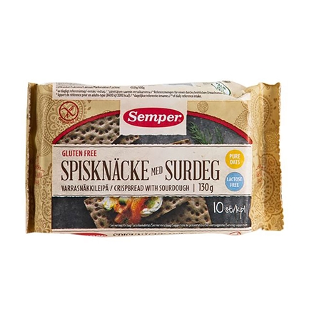 Semper Glutenfri Knækbrød m. Surdej 130 g