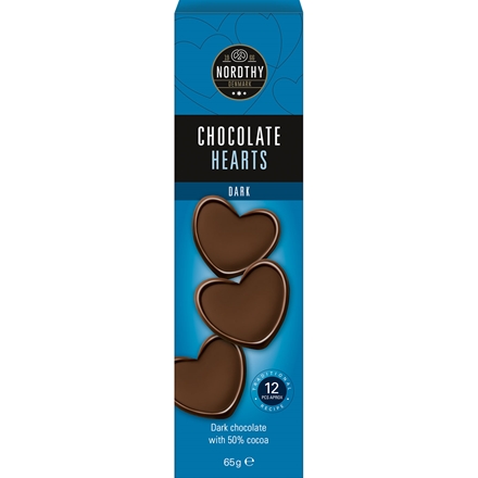Nordthy Chokoladehjerter Mørk 65 g